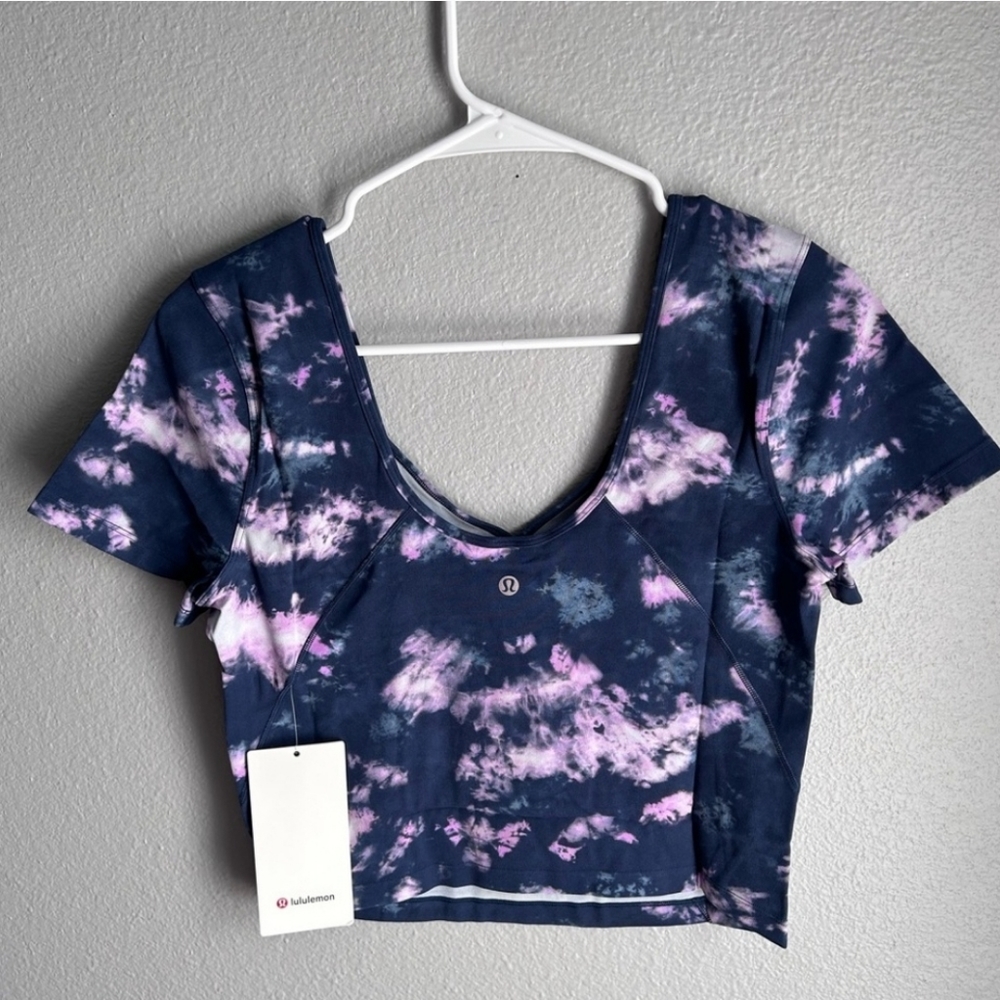 NWT lululemon Align™ T-Shirt Circulate Tie Dye Mineral Blue Multi Size 12